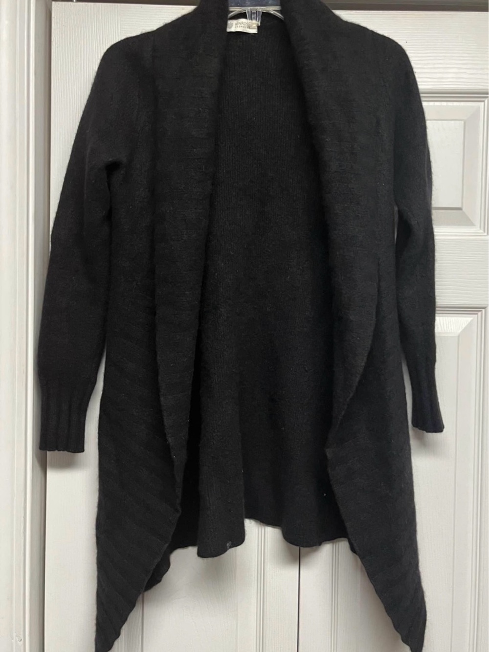 Kinross Black Open Drape Cardigan